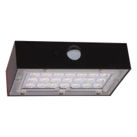 Tracon LSBB3W Napelemes LED fali világítótest mozgásérzékelővel, fekete 3W, 4000K, 350 lm, IP65, 3,7 V, 1,2Ah