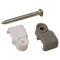 Tracon N0F Telefonkábelrögzítő bilincs, szeggel, fehér, (100db) 2,5×4,5mm, PE