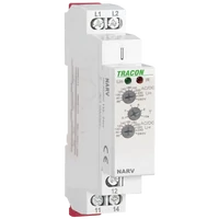 Tracon NARV1 Feszültségfigyelő relé 1 fázisra AC/DC 110-240V, U> U< = 65-260V, t=0,1-10s