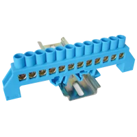 Tracon NPE-B8-12 Szigetelt földelősín (N/PE), kék 230/400VAC, 100A, 8×12mm, 12P, IP20