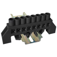 Tracon NPE-BK8-8 Szigetelt földelősín (N/PE), fekete 230/400VAC, 100A, 8×12mm, 8P, IP20