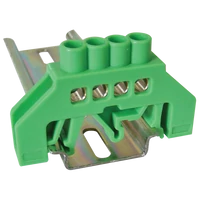 Tracon NPE-G6-4 Szigetelt földelősín (N/PE), zöld 230/400VAC, 63A, 6×9mm, 4P, IP20