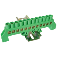 Tracon NPE-G8-12 Szigetelt földelősín (N/PE), zöld 230/400VAC, 100A, 8×12mm, 12P, IP20