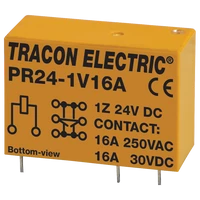 Tracon PR24-1V16A Print relé 24V DC / 1×CO (16A, 230V AC / 30V DC)