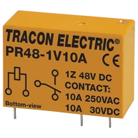 Tracon PR48-1V10A Print relé 48V DC / 1×CO (10A, 230V AC / 30V DC)