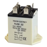 Tracon RJ08-24DC Nagyteljesítményű relé 24V DC / 2×CO (30A, 230V AC / 28V DC)