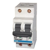 Tracon TDM-2B-10 Kismegszakító, 2 pólus, B karakterisztika 10A, 10kA