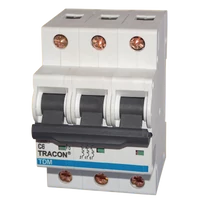 Tracon TDM-3D-25 Kismegszakító, 3 pólus, D karakterisztika 25A, 10kA