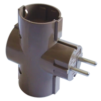 Tracon TDUGO-BARN Többférőhelyes átalakító csatlakozó, normál, barna 3×SCHUKO, max.16A, 250V