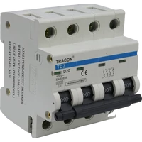 Tracon TDZ-4D-10 Kismegszakító, 4 pólus, D karakterisztika 10A, 6kA