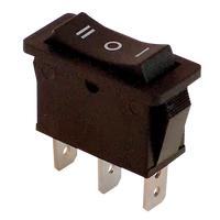 Tracon TES-12 Készülékkapcsoló, háromállású, fekete (I-0-II felirat) 16(6)A, 250V AC