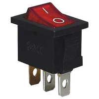 Tracon TES-33 Készülékkapcsoló, BE-KI, piros-világító (0-I felirat) 16(6)A, 250V AC