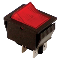 Tracon TES-41 Készülékkapcsoló, BE-KI, 2-pólus, piros, világító raszter 16(6)A, 250V AC