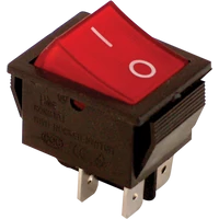 Tracon TES-42 Készülékkapcs., BE-KI, 2-pólus, piros, 0-I felirat, világító 16(6)A, 250V AC