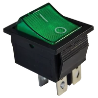 Tracon TES-44 Készülékkapcsoló, BE-KI, 2P, világító, zöld, 0-I felirattal 16(6)A, 250V AC