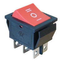 Tracon TES-52 Készülékkapcsoló, háromállású, piros, I-0-II felirattal 16(6)A, 250V AC