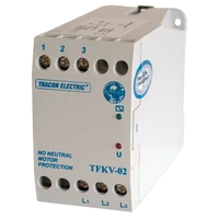 Tracon TFKV-02 Védőrelé, feszültségfigyelő 3 vezetékes rendszerhez 3×400V AC ( 0,7-1,2)xUn fix, 5A/250V AC