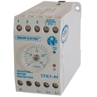Tracon TFKV-04 Védőrelé, feszültségfigyelő 3 fázisra aszim/túlmel. véd 3x230/400V AC,+/-5% - +/-25%, 5A/250V AC