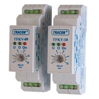 Tracon TFKV-10 Védőrelé, feszültségfigyelő 1 és 3 fázisra, beáll. késl. Umin=160V, 0-10s, 5A/250V AC