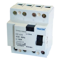 Tracon TFVH4-100100 Áram-védőkapcsoló, nagyáramú, 4 pólusú 100A, 100mA, 6kA, AC