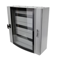 Tracon TGE606020 Ívelt biztonsági üvegajtós fémelosztószekrény 600×600×200mm / 72M (3×24 mod)