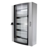Tracon TGE609020 Ívelt biztonsági üvegajtós fémelosztószekrény 600×900×200mm / 120M (5×24 mod)