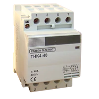 Tracon THK4-63-24 Installációs kontaktor 230/400V, 50Hz, 4P, 4×NO, 63/25A, 13/3,8kW, 24V AC