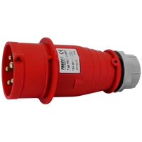 Tracon TICS-015PF Fázisfordítós ipari csatlakozó dugó külső tömszelencével 16A, 400V, 3P+N+E, 6h, IP44