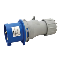 Tracon TICS-023H Ipari csatlakozó dugó, külső tömítőszelencével 32A, 230V, 2P+E, 6h, IP44