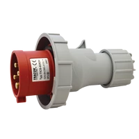 Tracon TICS-0242H Ipari csatlakozó dugó, fokozott védelemmel 32A, 400V, 3P+E, 6h, IP67