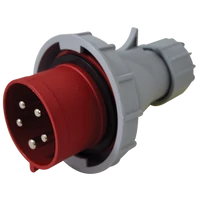 Tracon TICS-0252PF Fázisfordítós ipari csatlakozó dugó külső tömszelencével 32A, 400V, 3P+N+E, 6h, IP67