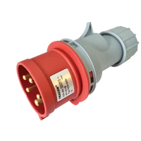 Tracon TICS-025H Ipari csatlakozó dugó, külső tömítőszelencével 32A, 400V, 3P+N+E, 6h, IP44