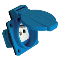 Tracon TICS-105SF Beépíthető csatlakozóaljzat, csapos védőérintkezővel, kerek 16A, 250V, 2P+E, IP54 (FRENCH)