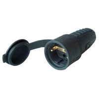 Tracon TICS-212G Csatlakozóaljzat oldalsó védőérintkezővel, gumi 16A, 250V, 2P+E, IP44 (SCHUKO)