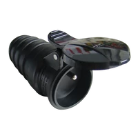 Tracon TICS-212GF Csatlakozóaljzat csapos védőérintkezővel, gumi 16A, 250V, 2P+E, IP44 (FRENCH)