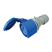 Tracon TICS-223H Ipari csatlakozóaljzat, külső tömítőszelencével 32A, 230V, 2P+E, 6h, IP44