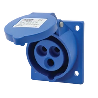Tracon TICS-313 Beépíthető ferde ipari csatlakozóaljzat 16A, 250V, 2P+E, 6h, IP44