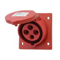 Tracon TICS-314 Beépíthető ferde ipari csatlakozóaljzat 16A, 400V, 3P+E, 6h, IP44