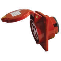 Tracon TICS-315 Beépíthető ferde ipari csatlakozóaljzat 16A, 400V, 3P+N+E, 6h, IP44