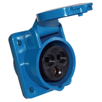 Tracon TICS-323 Beépíthető ferde ipari csatlakozóaljzat 32A, 250V, 2P+E, 6h, IP44