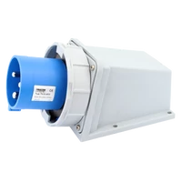 Tracon TICS-533 Felületre szerelhető ipari csatlakozó dugó 63A, 250V, 2P+E, 6h, IP67