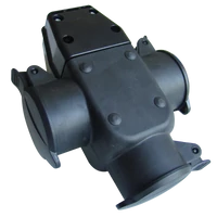 Tracon TICS-A4F Csatlakozóaljzat csapos védőérintkezővel, hármas, gumi 250VAC 16A 3x(2P+E), IP44 (FRENCH)