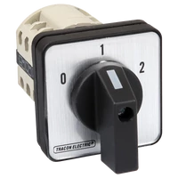 Tracon TKB-636/3 Választókapcsoló, 0-1-2 400V, 50Hz, 63A, 2×3P, 18,5kW, 64×64mm, 90°