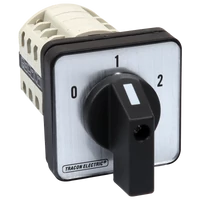 Tracon TKB-636/4 Választókapcsoló, 0-1-2 400V, 50Hz, 63A, 2×4P, 18,5kW, 64×64mm, 60°