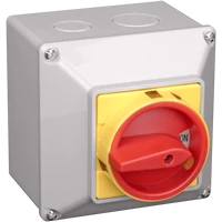 Tracon TKFL-63T Tokozott főkapcsoló, lakatolható, BE-KI 400V, 50Hz, 63A, 4P, 18,5kW, 64×64mm, IP44