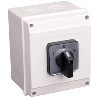 Tracon TKM-63/NT65 Tokozott közvetlen irányváltó motorkapcsoló, 1-0-2 400V, 50Hz, 63A, 18,5kW, 64×64mm, IP65