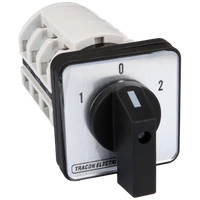 Tracon TKV-256/3 Választókapcsoló, 1-0-2 400V, 50Hz, 25A, 2×3P, 7,5kW, 48×48mm, 60°