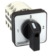 Tracon TKV-259/3 Választókapcsoló, 1-0-2 400V, 50Hz, 25A, 2×3P, 7,5kW, 48×48mm, 90°