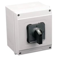 Tracon TKV-259/4T65 Tokozott választókapcsoló, 1-0-2 400V, 50Hz, 25A, 2×4P, 7,5kW, 48×48mm, 90°, IP65