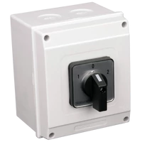 Tracon TKV-636/3T65 Tokozott választókapcsoló, 1-0-2 400V, 50Hz, 63A, 2×3P, 18,5kW, 64×64mm, 90°, IP65
